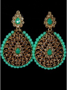 Reverse Ad Earrings With Meenakari Work